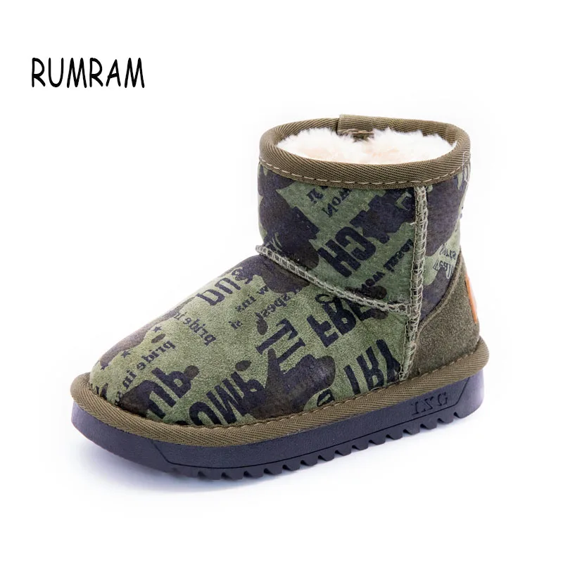 RumRam/модные детские ботинки из натуральной кожи; зимняя обувь для мальчиков; модные детские ботильоны с теплым мехом; зимние кроссовки для маленьких мальчиков