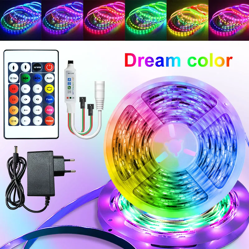 Lumière De Bande menée Rêve RGBDC12V Flexible RVB Adressable Individuellement Ruban Ruban Led 5M 10M 15M 20MSmart Éclairage Ruban Ruban