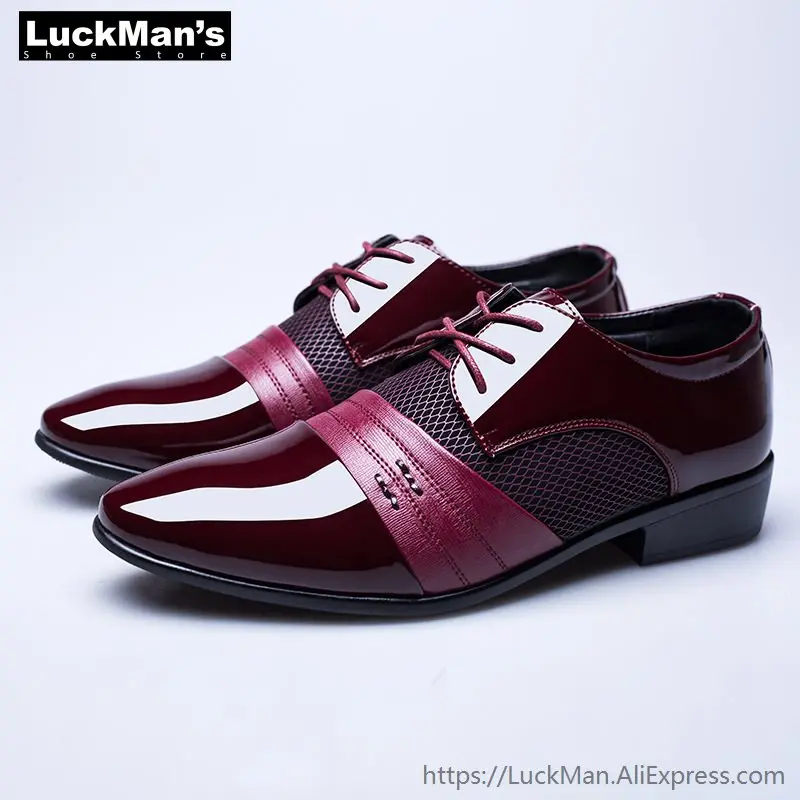 LuckMan 2019 весенне осенняя деловая обувь женская 47 дюймов оксфордская лакированная
