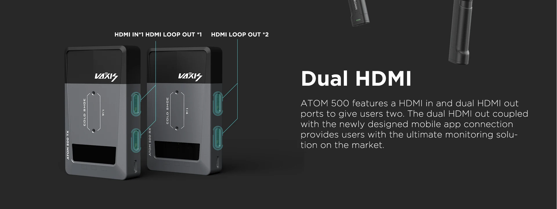 Vaxis ATOM 500 Dual HDMI 1080P беспроводной передатчик VS Hollyland mars 400S 300 для камеры изображения видео HD приемник