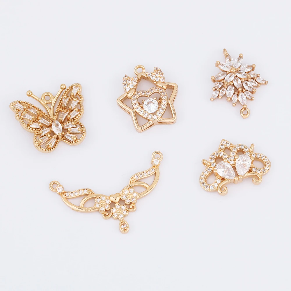 

WHSOK 20Pcs Jewelry Accessories/DIY Making/Butterfly Shapes/CZ Charms/Hand Made/Necklace Pendant/Jewelry Findings & Components