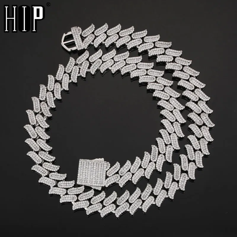 

Ожерелье из кубинской Багеты с фианитом, 17 мм