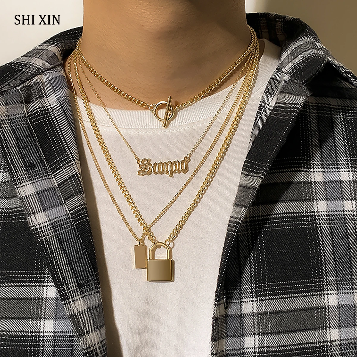 Chain Lock/letter Pendant Lace Men 