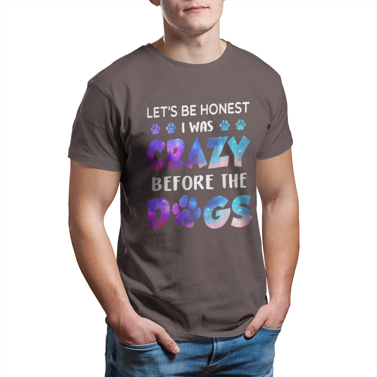 Новые Let be honest I was crazy before Dogs Мужская футболка модные игры винтажная одежда оптом