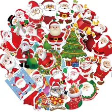50 шт. рождественские наклейки s подарки для детей Санта Клаус наклейка Рождественская елка милый Декор ПВХ ноутбук СКЕЙТБОРД гитара