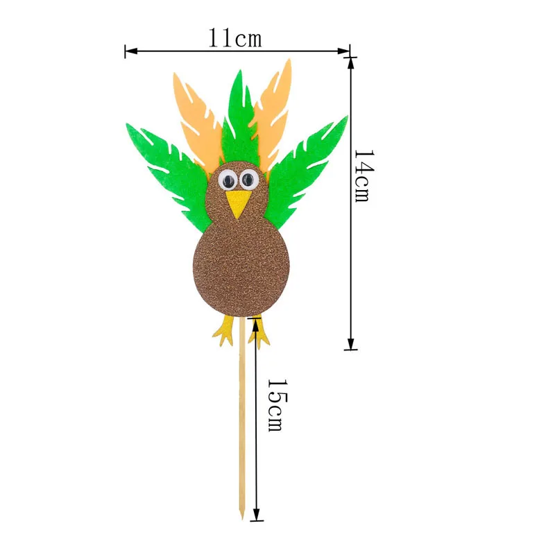 День Благодарения Турция тыквенный пирог Топпер кленовый лист баннер с цветком флаг благодарение день вечерние украшения Набор принадлежностей - Цвет: 1pc Turkey feather