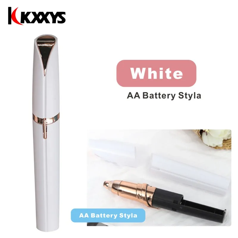 AA battery(White) Электрический триммер для бровей/удаление волос для лица и бровей/мини бритва для бровей/Мгновенный безболезненный портативный эпилятор - Цвет: AA battery(White)
