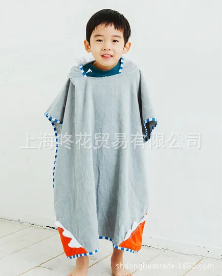 Моделирования для детей Халат рожками на капюшоне; Одежда для пляжа Полотенца
