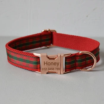 

Personalized dog collar for small medium dog grid cat puppy necklace straps training pet traction doggy rope leash engraved ID