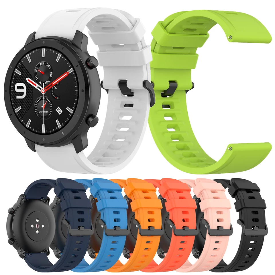BoLuo 22mm Cinturini per Orologi per Huawei Watch GT Runner/Watch GT3 46MM Band,Cintura Silicone Bracelet Cinturino Strap per Huami Amazfit GTR 3/Amazfit GTR 3 Pro/Amazfit GTR 2 Watch (Nero Blu