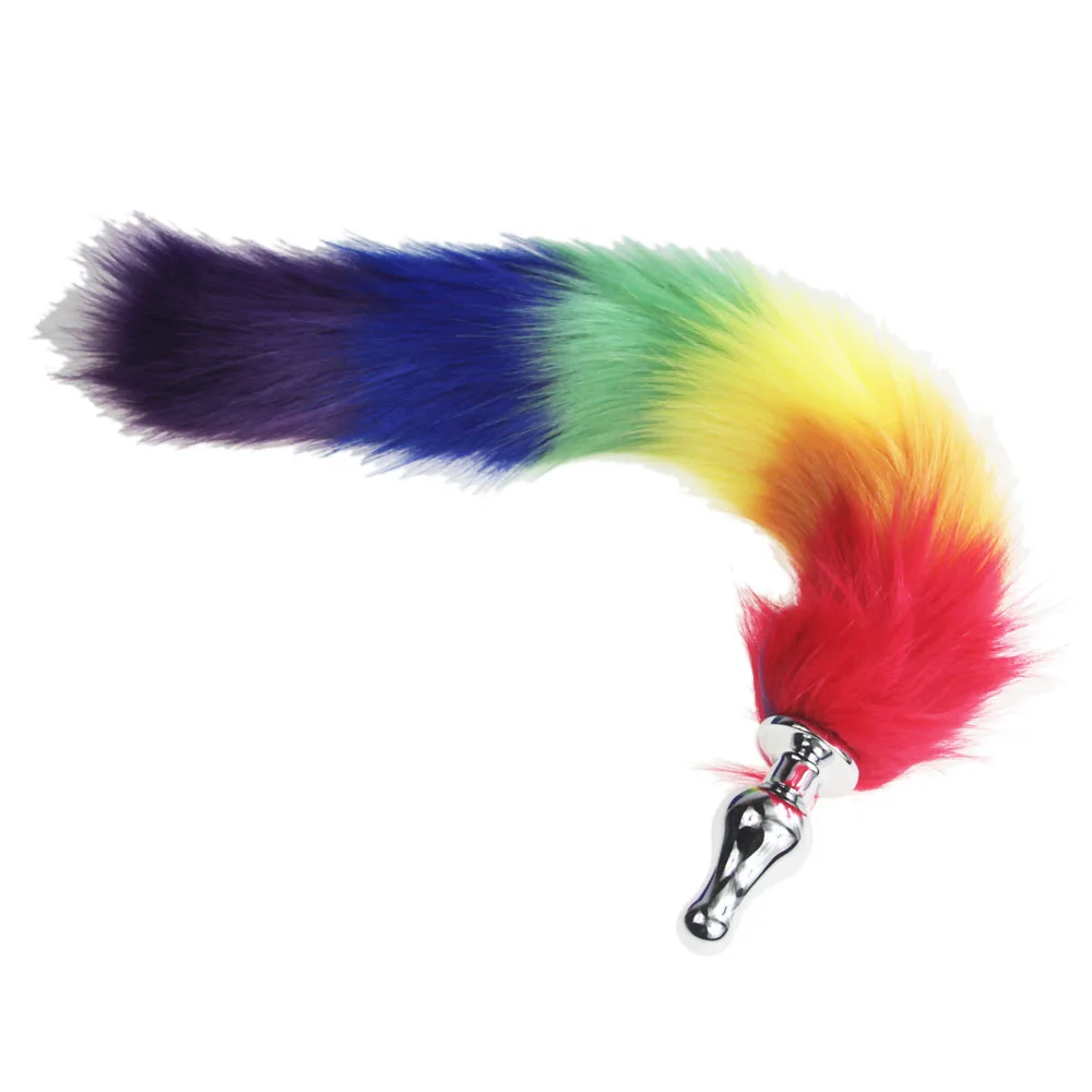 hh080 rainbow fox tail anal plugs (30)