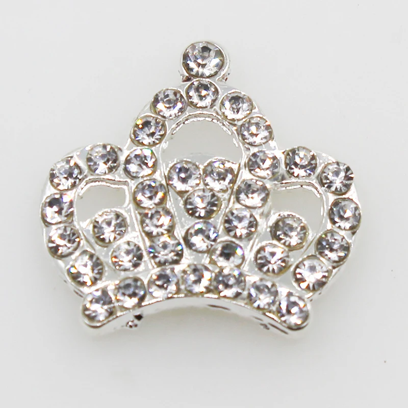 

10pcs/lot 22*23mm silver rhinestone mbellishment Crown alloy DIY accessories wedding decoration craft supplies hair accessories