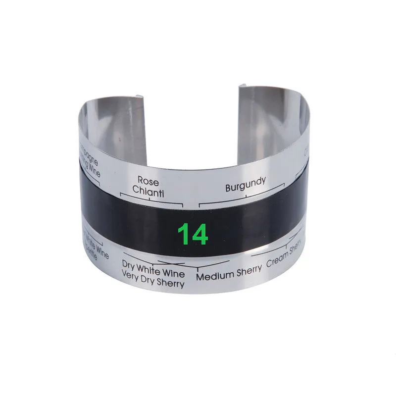 

High Quality Stainless Steel Bottle Wine Thermometer LCD Display Serving Bracelet Thermometer Party Checker Bar Kitchen Tools