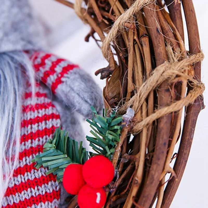 3Pcs Christmas Decoration for Door Tree Wreaths Garland Hanging Pendant Window Wall Wreaths Pine Ornament New Year Gifts