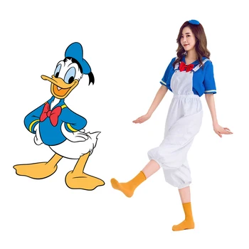 

Walt Disney Pictures anime Character Don"Donald Fauntleroy Duck Sailor navy suit Cosplay Costume Adult man Women Halloween pants