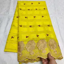 Африканская Хлопковая кружевная ткань высокое качество швейцарская вуаль кружева в швейцарской вышивкой швейцарская вуаль кружевная Ткань 5 ярдов