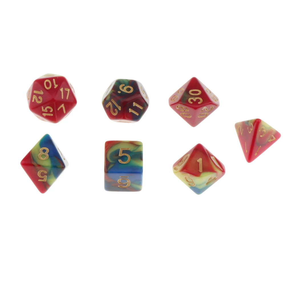 Pack of 7 Polyhedral Dices Table Board Games Party KTV for Dungeon & Dragons DND Dice Set Party Game Dices Hobby & Collectibles