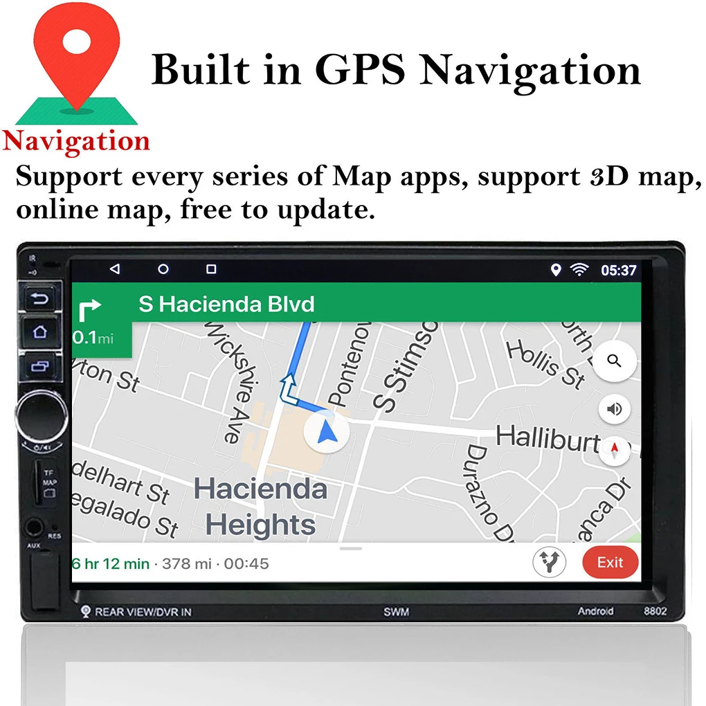 Автомобильный 2 Din Android 7,1 система 7 дюймов 4 ядра сенсорный экран Bluetooth FM AM радио gps навигация MP4 MP5 мультимедийный плеер