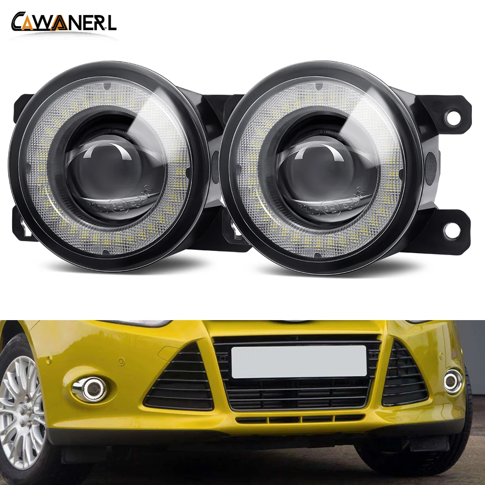 2 шт. Автомобильные светодиодные линзы Противотуманные фары в сборе Angel Eye DRL 30 Вт