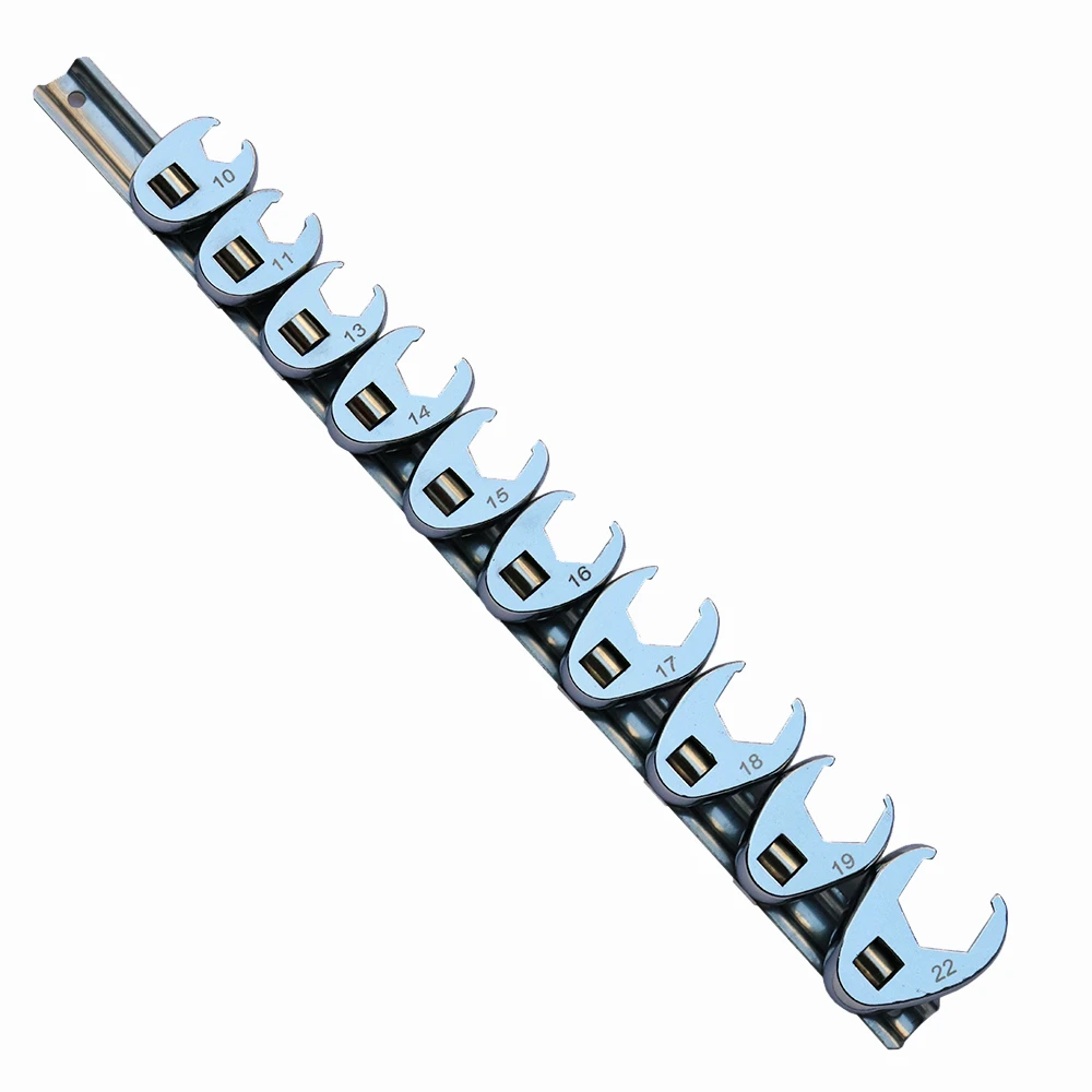 1022mm Flare Nut Crowfoot Line Hex Wrench Set 3/8' Drive Open End
