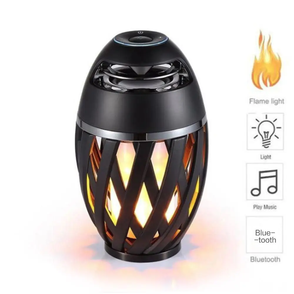 

Flame Lamp LED Bluetooth Speaker Portable Wireless Stereo Realistic Dancing Flames Speaker Outdoor Loudspeaker
