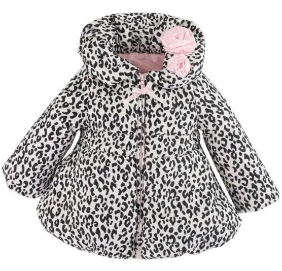 

Autumn and winter fashion girl thickened winter cotton clothes fashion trend leopard print winter girl coat