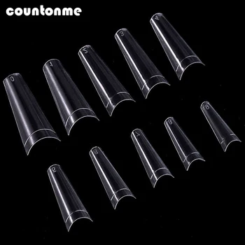 

500pcs/bag False Nails Display Tips Acrylic Half Cover Artificial Transparent French Nail Flat Shape UV Gel Flexible Fake Nails