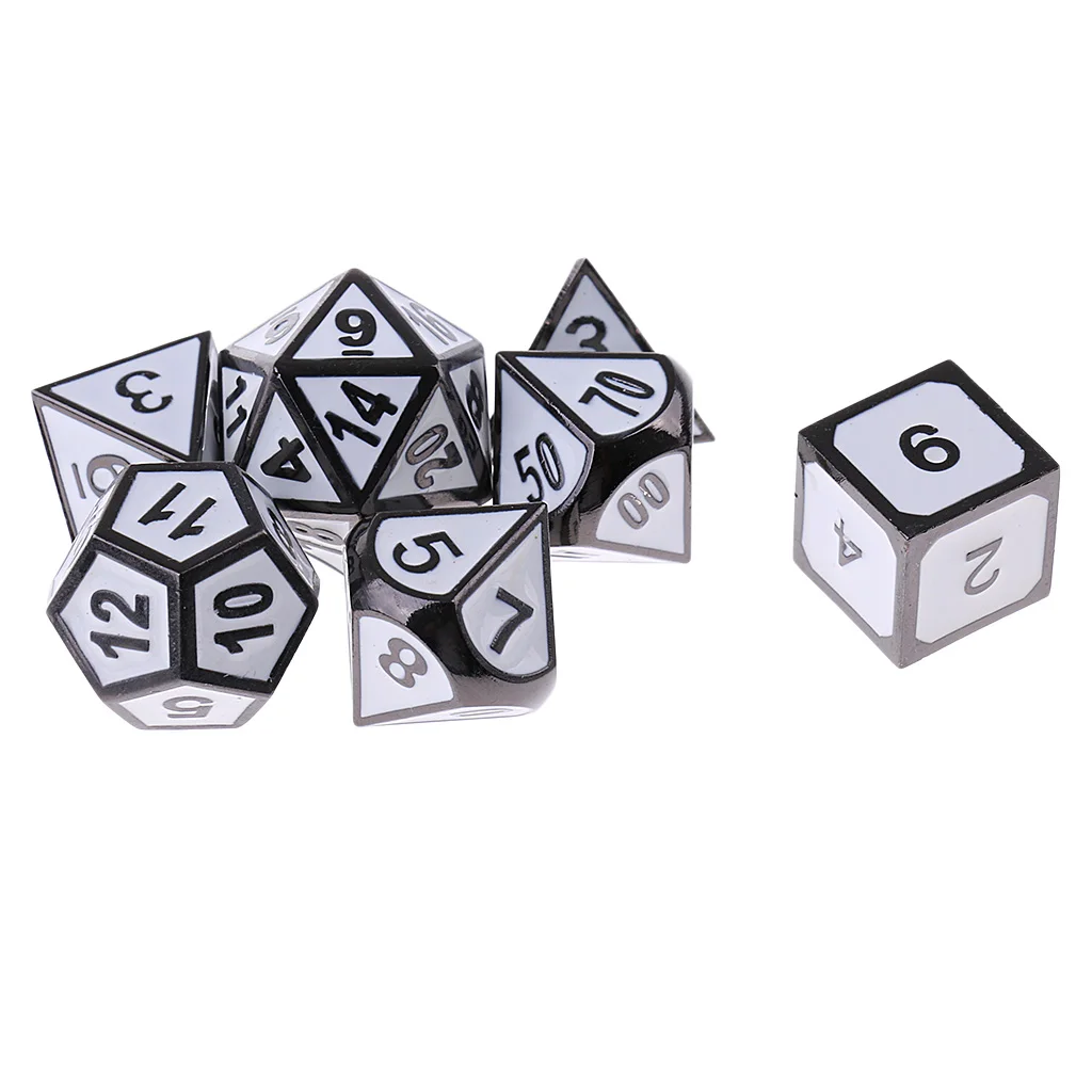 Кубики из Сплава Комплект D4 D6 D8 D10 D12 D20 многогранные для Настольная игра