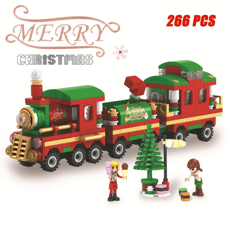 

Kids Toys Christmas Train Model Building Blocks Constructor Bricks Mini Figures Educational Toys For Children Christmas Gifts
