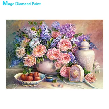 

desktop stilllife decoration vase flower Diamond Painting Round Full Drill Nouveaute DIY Mosaic Embroidery 5D Cross Stitch gifts
