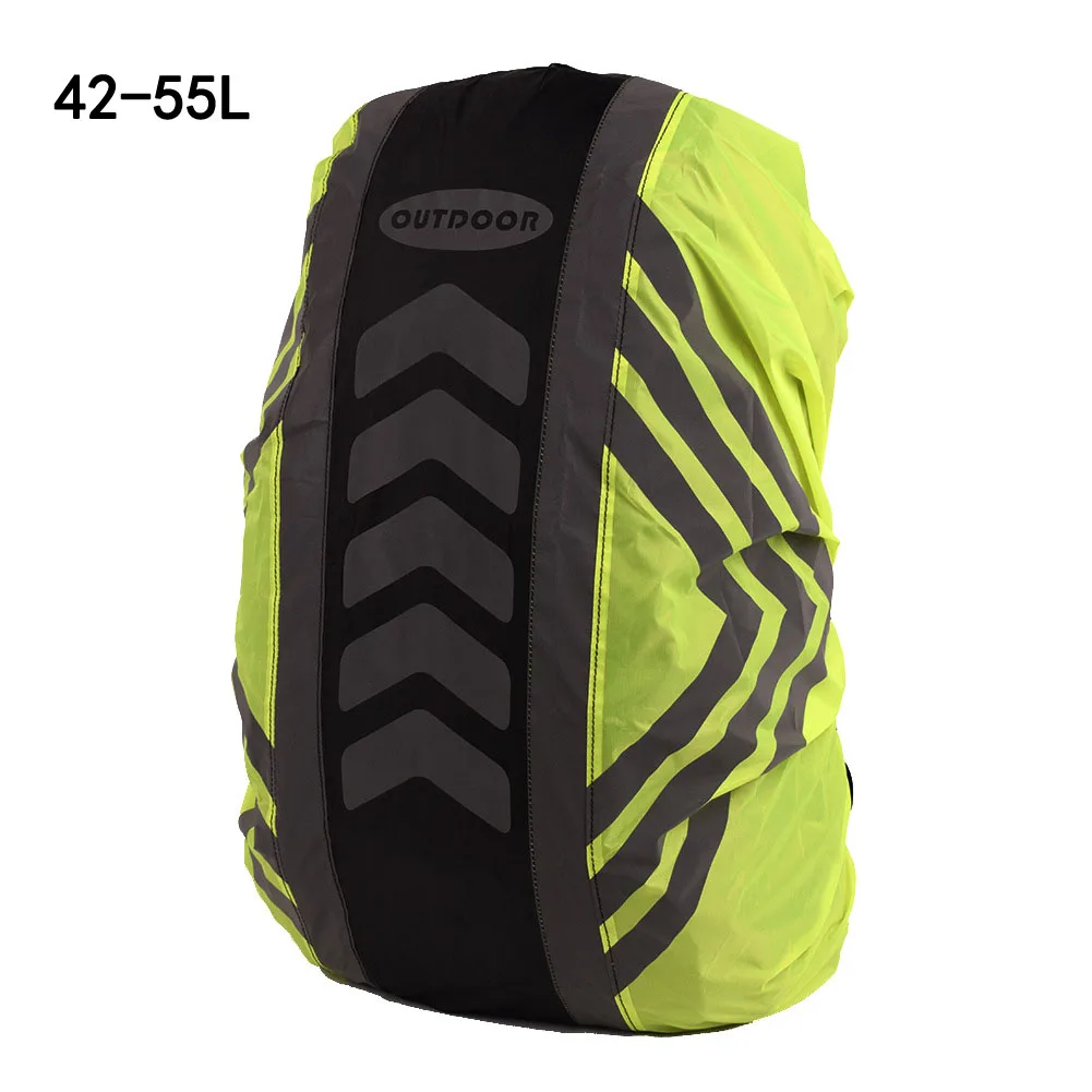 Black 1 42-55L 20-55L светоотражающий рюкзак дождевик водонепроницаемый Пылезащитная спортивная сумка Чехлы для путешествий на открытом воздухе для кемпинга верховой езды непромокаемый чехол рюкзак - Цвет: Black 1 42-55L