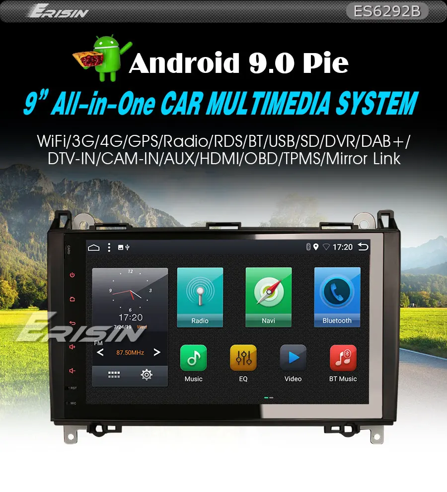 Flash Deal Erisin ES6292B 9" PX6 Android 9.0 DAB+ Autoradio GPS Navi HDMI for Mercedes Benz A/B Classe Sprinter Viano 1