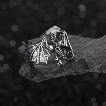 

Fashion Flying Dragon Rings Punk Rings Vintage Men Ring Adjustable Hiphop Rock Jewelry Finger for Man Women Gift