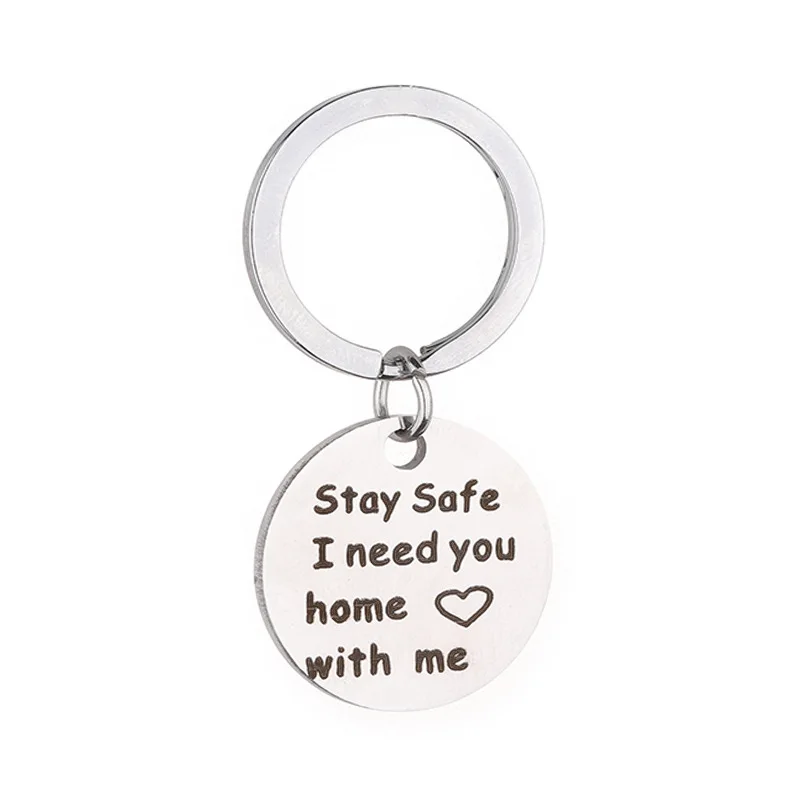 Oeinin Creative Keychain Man Stay Safe I Need You Home With Me Key Chain Bag Boy Letter Color Keyring Zinc Alloy Pendant Brelok | Украшения