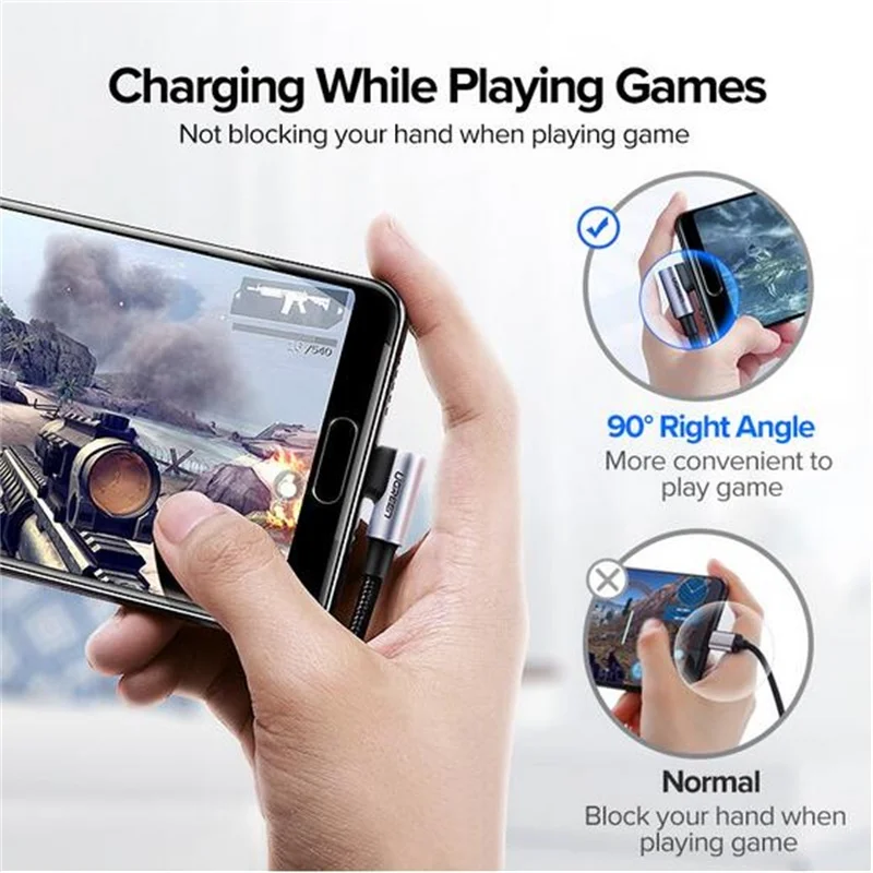 Зарядный кабель Ugreen usb type c для Samsung huawei xiaomi 9 мобильный телефон быстрой зарядки