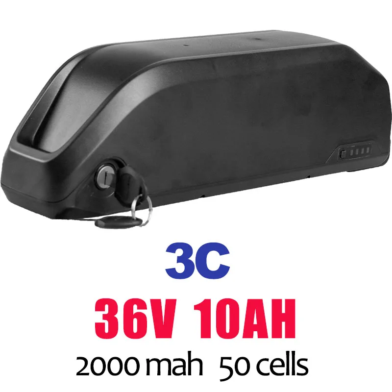 36V10AH Литиевая батарея для электровелосипеда 36 в 48 в 52 в 8/10/16/23.4ah для мотора Bafang Mid Drive Электрический велосипед 3C чехол для аккумулятора литий-ионная батарея - Цвет: 36V10AH