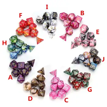 

7Pcs Dice Set Polyhedral Mixed Color DnD Dice For RPG Dungeons and Dragons Role Playing Game Board Game Dice Set + Storage Bag