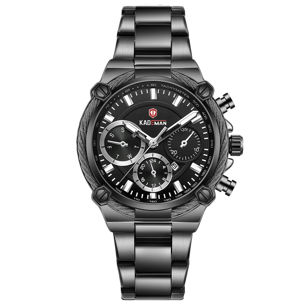 Kademan Full Steel Luxury Ladies Wristwatches TOP Quality Brand Design Women Watches 3ATM New Fashion Female Business - Цвет: W-836-B-B-B