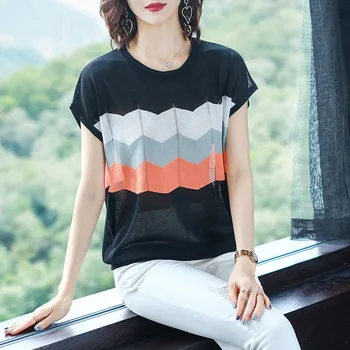 

Summer pink sleeve 2020 short t shirt Women Top Garment