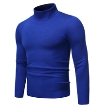 Royal blue pullover men's autumn and winter 100% cotton soft warm bottoming sweater multi-color slim knitted turtleneck sweater Royal blue pullover men's autumn and winter 100% cotton soft warm bottoming sweater multi-color slim knitted turtleneck sweater