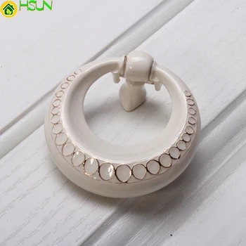 

Lvory White Drop Ring Dresser Knobs Drawer Pulls Rustic Kitchen Cabinet Handle Door Handle Furniture Hardware