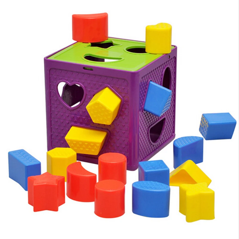 

Children Colorful Recognition Plastic Building Blocks Toys Early Educational Geometric Square Shape Sorter Activity Cube Kids