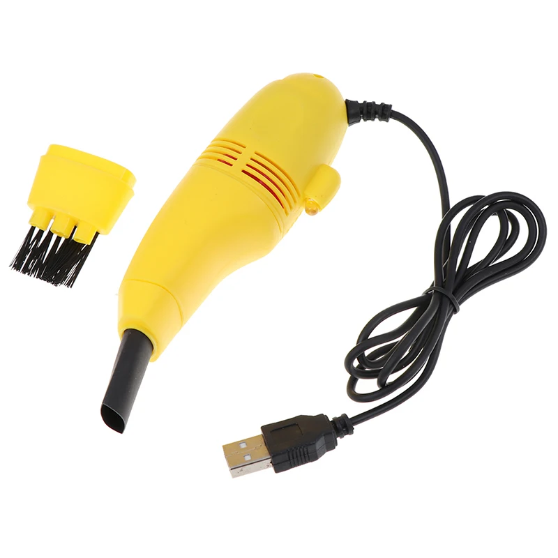 Полезная Мини Компьютерная вакуумная USB клавиатура щетка Очиститель Щетка для ноутбука набор для очистки пыли бытовой инструмент для очистки - Цвет: Yellow