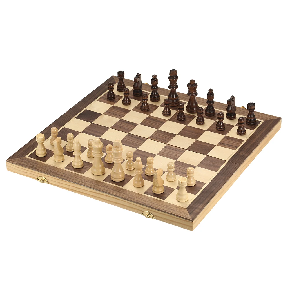 

40*40cm Foldable Wooden Chess Set International Chess Entertainment Game Set Folding Board Educational Magnetic Chess