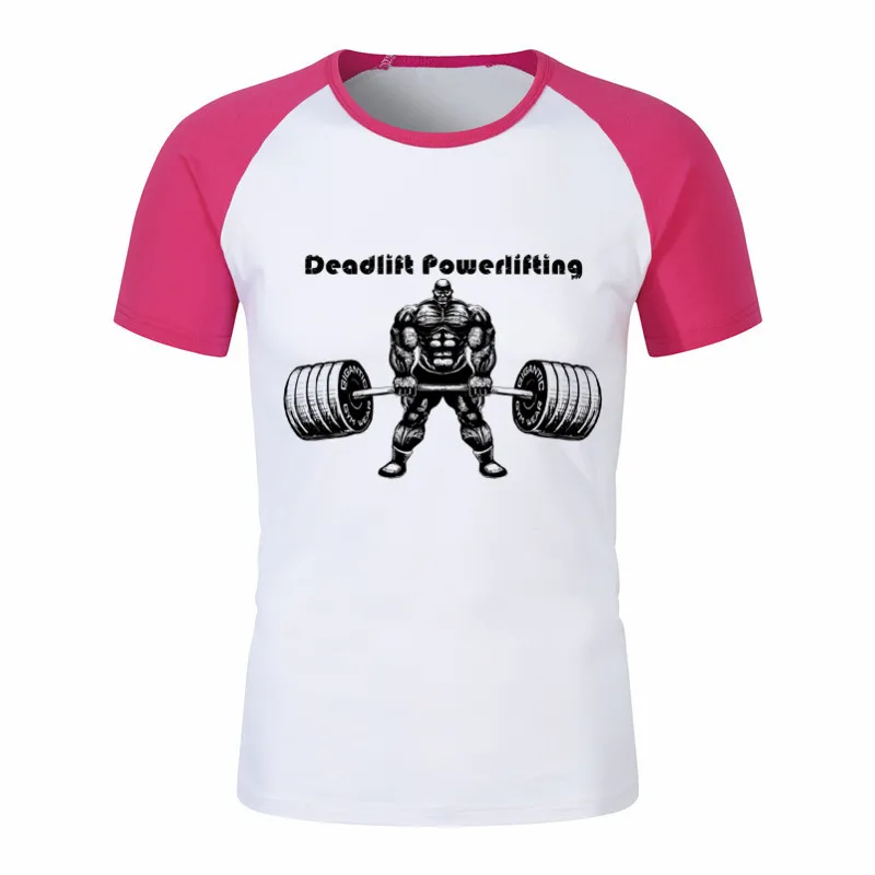 HCP4201D-pink Мужская футболка Gymmer Deadlift Powerlifting для тренировок и фитнеса, Летняя короткая Повседневная футболка Hipster, одежда унисекс - Цвет: HCP4201D-pink