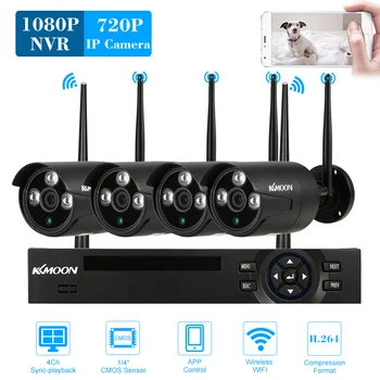

4CH 1080P WiFi NVR Kit with 4pcs 1.0MP IP Camera Wireless WiFi Waterproof Night Vision CCTV Security Surveillance System