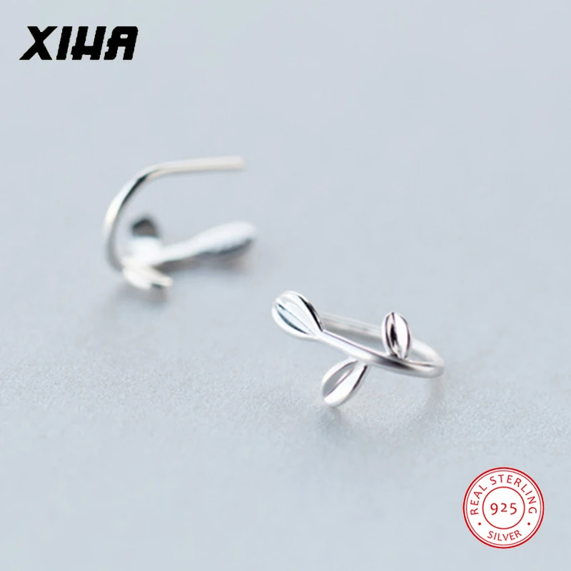 Серьги-клипсы в виде листьев для женщин, без пирсинга, детские, для девочек, корейские, для ушей, не пирсинг, ушные манжеты, Zilver для женщин