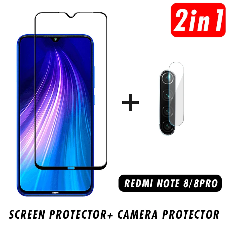 2 в 1 9D Защитная пленка для экрана телефона Redmi Note 8 камера закаленное стекло Xiaomi Pro