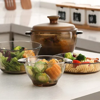 

Cutelife Nordic Light Brown Luxury Extra Thick Glass Bowl Plate Set Soup Bowl Rice Bowl Dish Plate Noodle Bowl Steak Pasta Dish