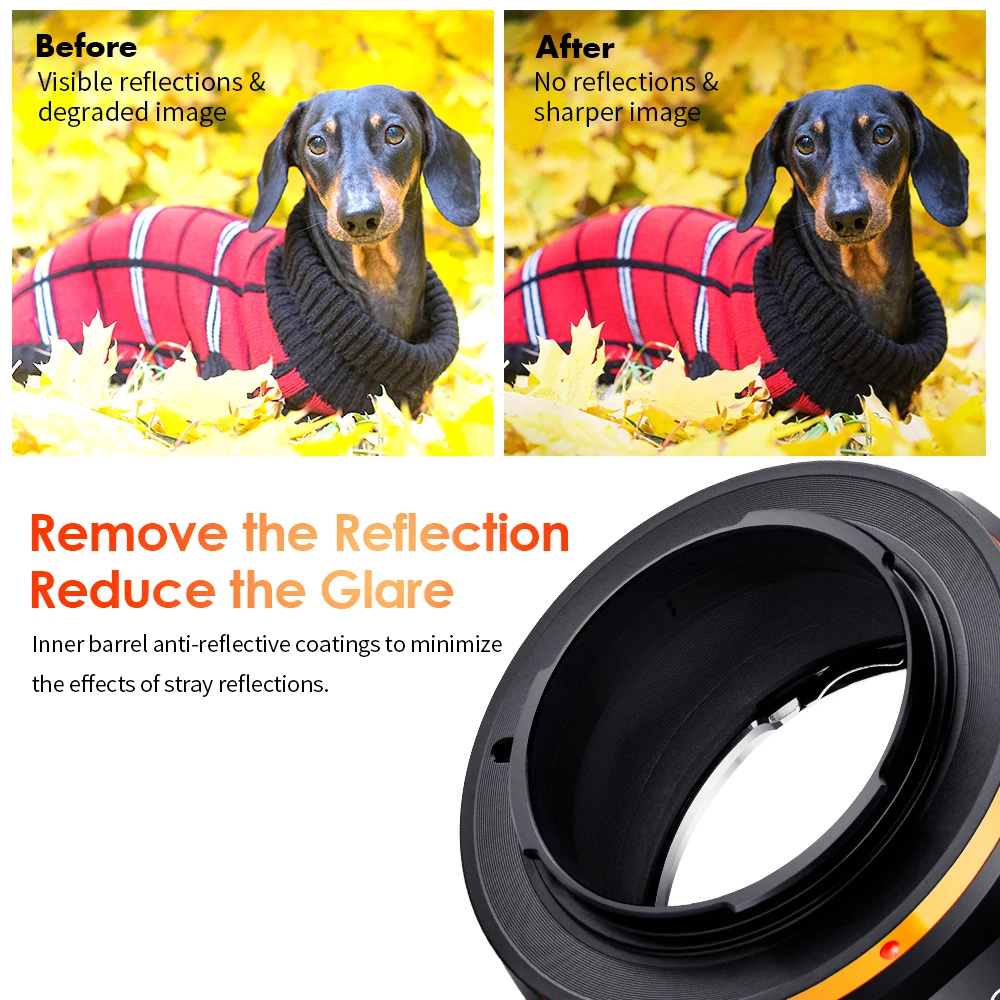 K&F Concept High-precision Lens Adapter Ring NIK to FX Adapter with Aperture Control Ring with Fuji X-series Cameras